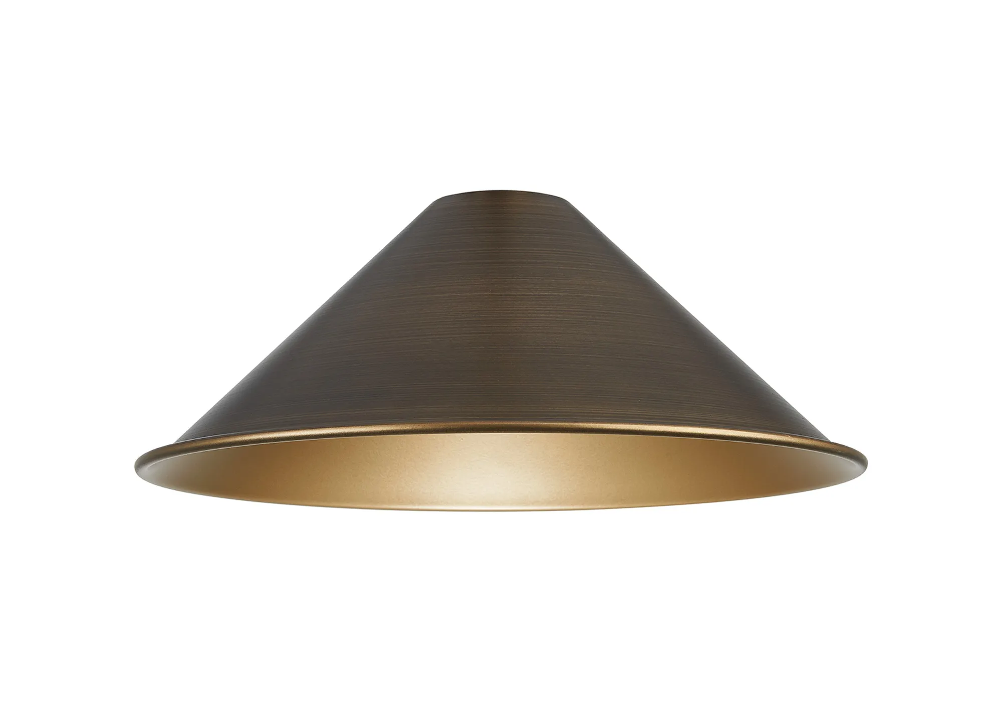 D1032/BZ  Dreifa Curved 300mm Shallow Cone (MA) Painted Bronze Metal Shade